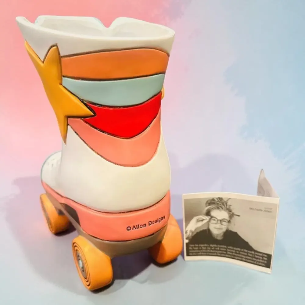 Allen Designs Retro Roller Skate Planter Polyresin NWT